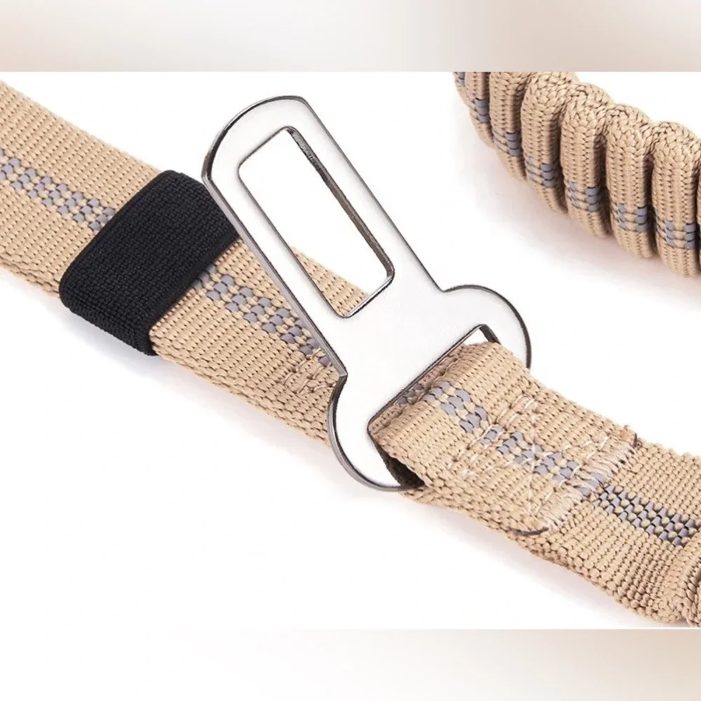 New High Quality Tactical Dog Leash Car Seat Belt Double Handle Lead Heavy Duty